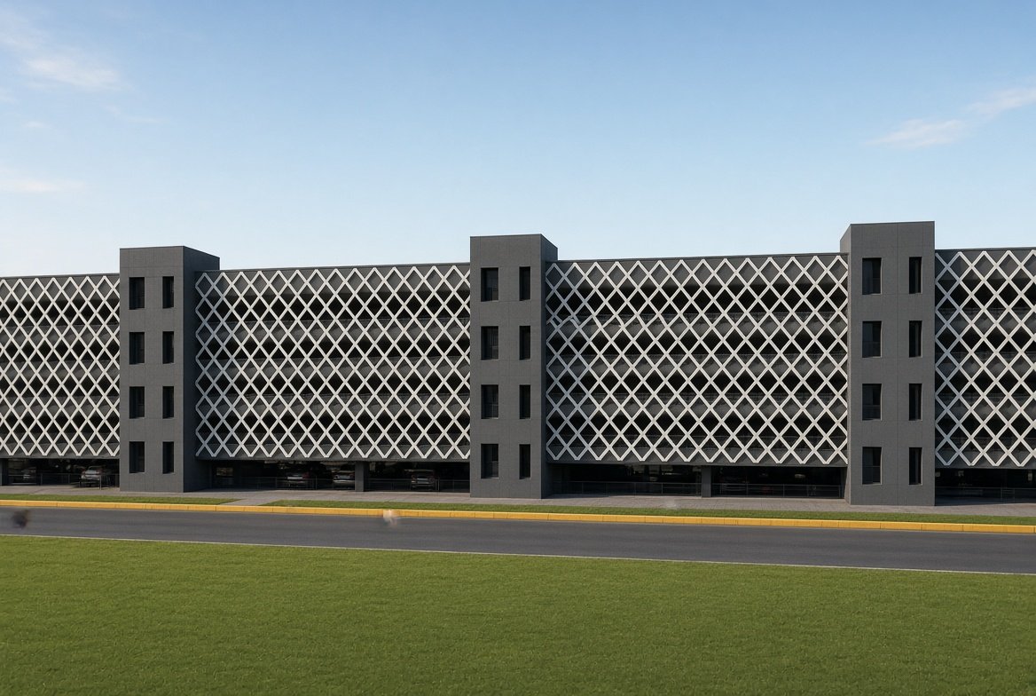 Zenpark parking structure — elevation